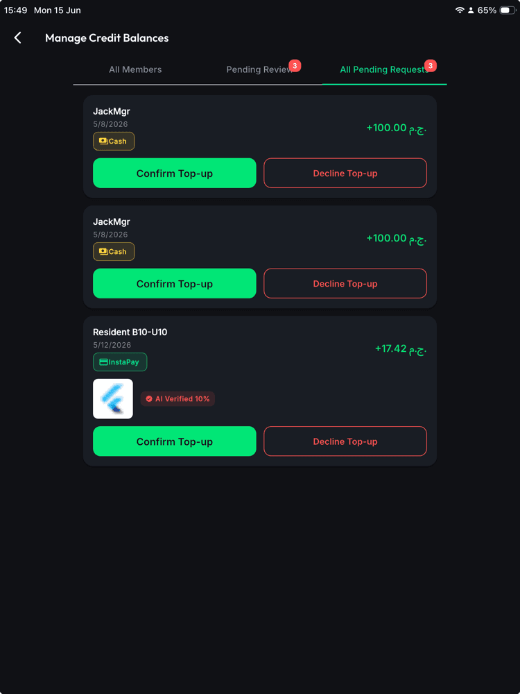 Member credit