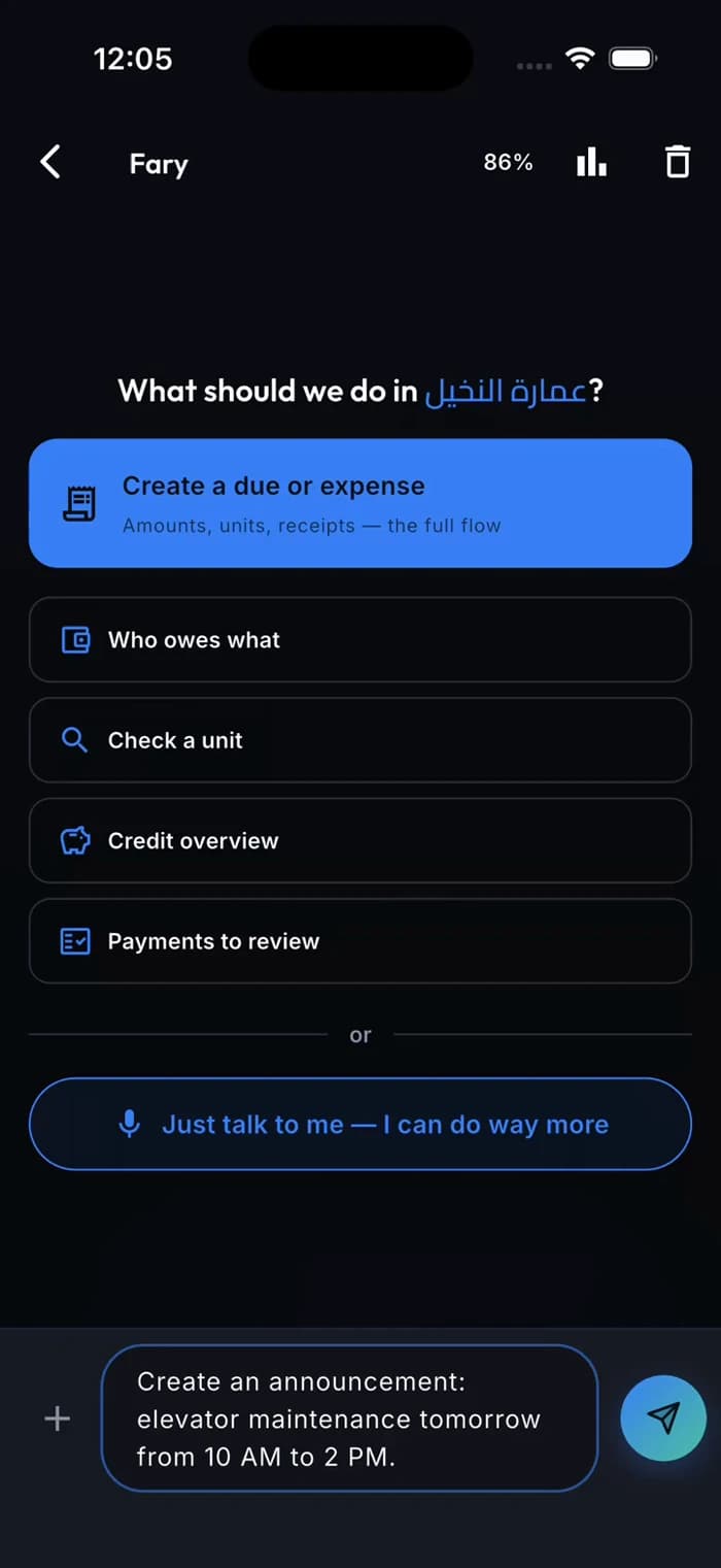 Fary — conversational command interface