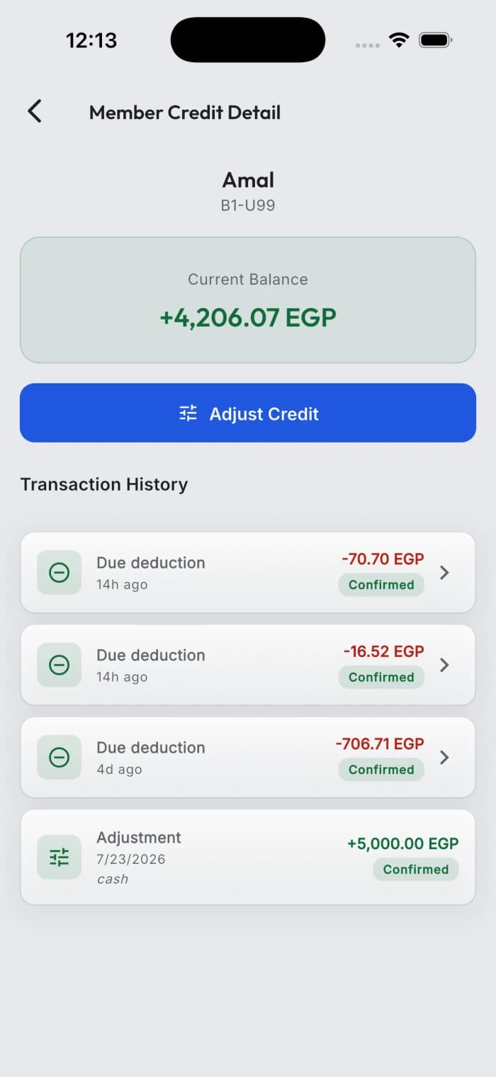 Member credit
